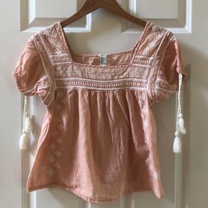 Forever 21 Embroidered Peach Top - Small